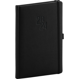 Diamante 2024 Weekly Diary, black, 15 x 21 cm