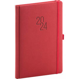 Diamante 2024 Weekly Diary, red, 15 × 21 cm