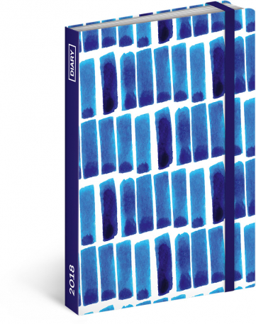 Weekly diary Blue Strokes 2018, 10,5 x 15,8 cm