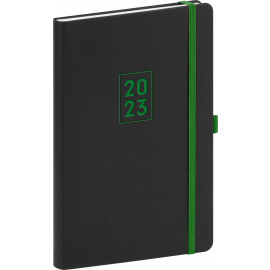 Weekly diary Nox black-green 2023, 15 × 21 cm