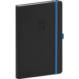 Nox 2024 Weekly Diary, black / blue, 15 × 21 cm