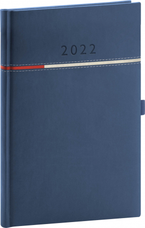 Týdenní diář Tomy 2022, modročervený, 15 × 21 cm