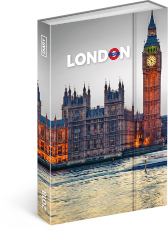 Týdenní magnetický diář Londýn 2018, 10,5 x 15,8 cm
