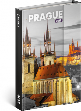 Týdenní magnetický diář Praha 2019, 10,5 x 15,8 cm